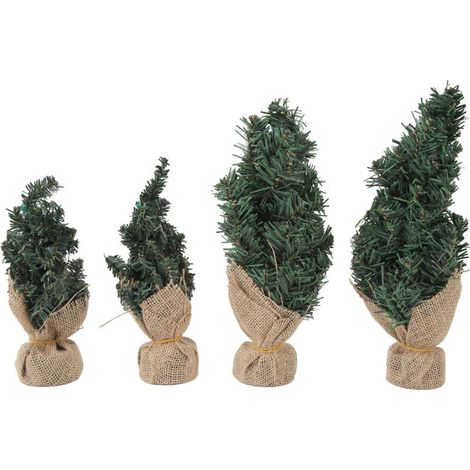 Trywise Arbre de Noël Réaliste, 4 Pièces pour Expositions Artisanales, Vitrines, Centres de Villégiature (1/4)