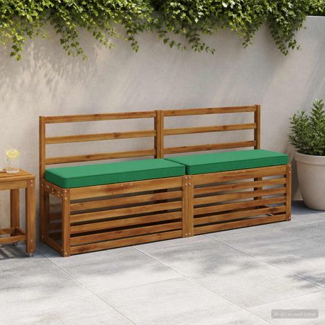 vidaXL Cojines para banco de 2 piezas VUGHT 2 pcs 100% Poliéster Verde (1/5)