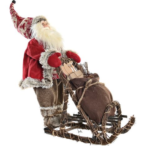 Figura Poliester Madera 42X22X48 Trineo Rojo NV197510 (1/4)