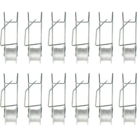 Paquet de 12 crochets de bobine de treillis de tomate de serre, crochets de Support de plante avec corde de 15M, Kit de treillis de culture de corde de vigne de fleur