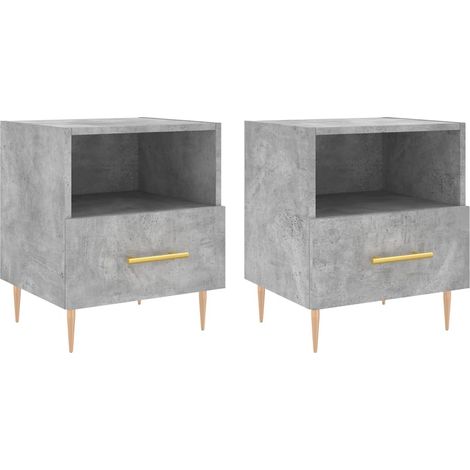 Maison Exclusive - Comodini 2 pz Grigio Cemento 40x35x47,5 cm in Legno Multistrato