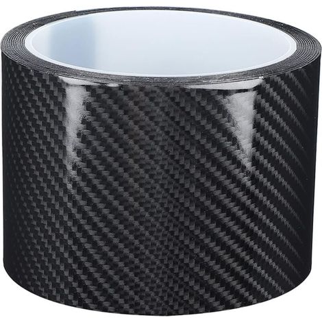 Kohlefaser-Aufkleber, schwarze Kohlefaser-Schutzfolie, Kantenschutz für Autotüren, kratzfester Aufkleber, Autozubehör (7 cm 3 m) (1/4)