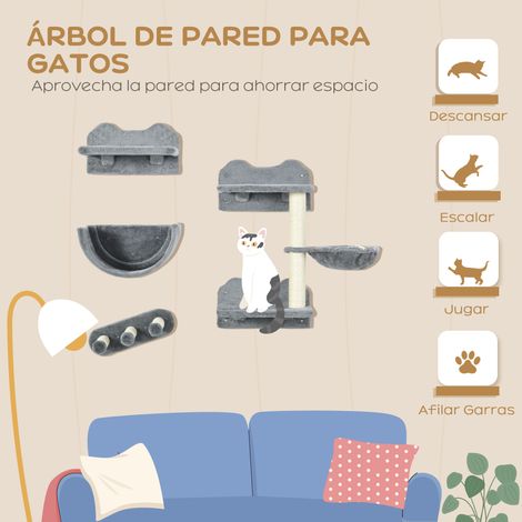 Jeu d'escalade mural pour chat. étagères pour chat. ensemble de 4 pièces. hamac-nid. plateformes de saut. gris (1/5)