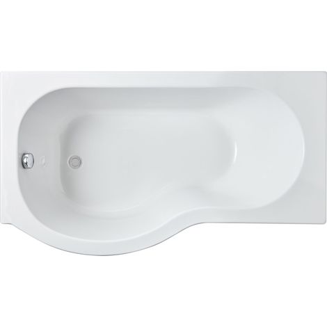 P Shape Left Hand Shower Bath Tub with Leg Set - 1500mm