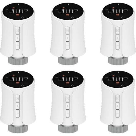 Actuador de termostato inteligente, control por aplicación, compatible con asistentes de voz, WiFi - 6 unidades (1/2)