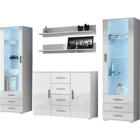 Ensemble de salon Tornola 112, Blanc + Blanc brillant (1/5)