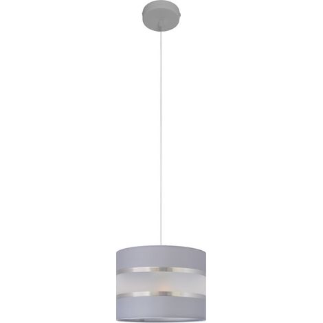 Helam HELEN Plafonnier Suspension Cylindrique Gris, Argent 20cm