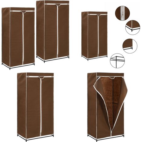 Kleiderschränke 2 Stk. Braun 75×50×160 cm - Garderobe - Kleiderschrank - Textilschrank - Stauraum - Wohnzimmer Dekoration - Home & Living (1/5)