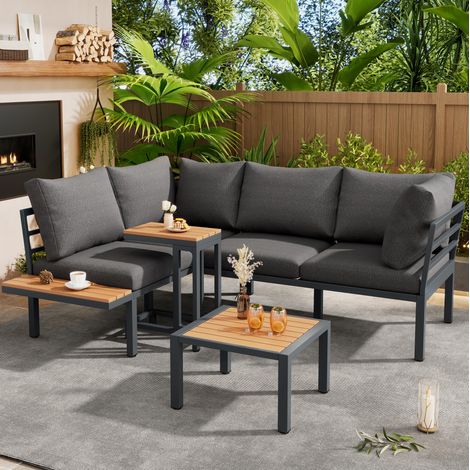 Sofá jardín exterior con mesa auxiliar multifunción OKMYHOME (1/5)