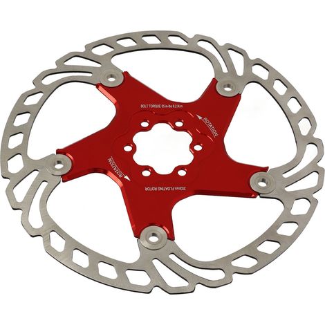 Disque de frein flottant rouge creux pour vélo de route, 6 boulons, 203 mm / 8 pouces, pour remplacement. (1/5)