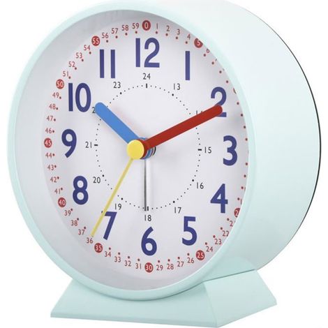 Réveil analogique sans tic-tac - Horloge sur pied - 10 cm - En métal - Réveil lumineux - Silencieux - Horloge de bureau - Aucuneary (1/5)