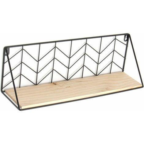 Mini mensola da parete in metallo con supporto in legno, decorazione per ufficio e casa S (1/5)