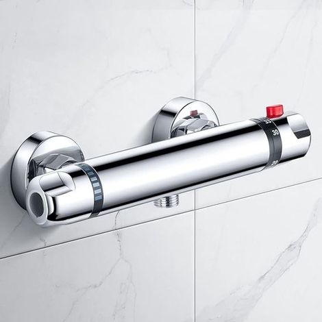 Thermostat Duscharmatur mit Sicherheitsknopf, Chrom (1/5)