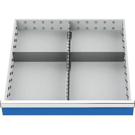 Schubladeneinteilung R 24-24 mit Metalleinteilung für Front 200 mm (1/4)