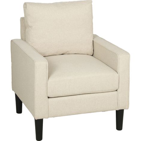 Accent Chair, Linen Armchair, 75 x 68 x 84 cm, Cream (1/5)