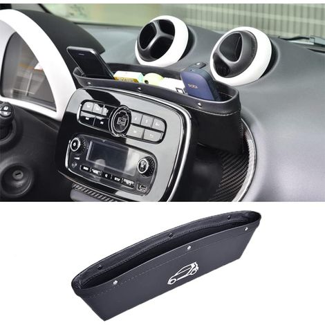Aufbewahrungsbox – 1 Stück – PU-Leder – Mittelkonsolen-Organizer – Smart 453, Fortwo, Forfour (2015–2019) – Schwarz (1/5)