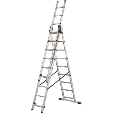 Hailo ProfiStep Escalera de Aluminio Antideslizante Plateada