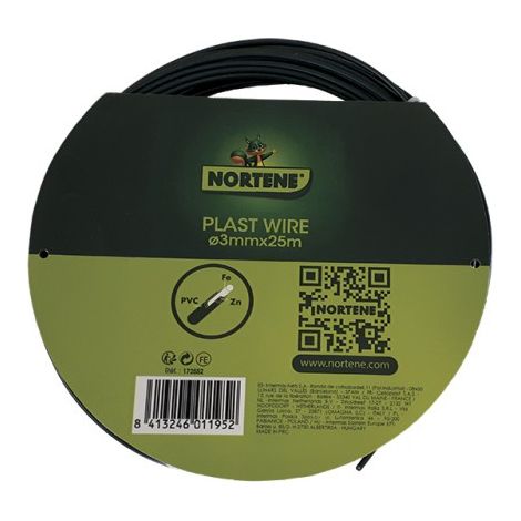 NORTENE Fil de fer plastifié "Plast Wire" - 3 mm x 25 m (1/4)