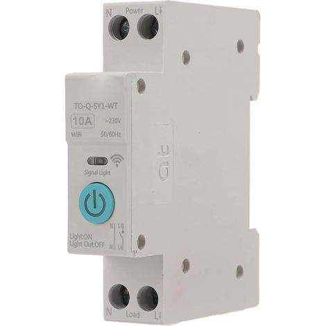 WiFi Smart Switch Breaker Wireless Remote Control Din35 Timer Countdown White 230V pour la maison de maison intelligente (10A) (1/5)
