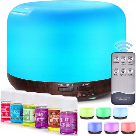 Umidificatore d'aria con diffusore di aromi da 300 ml + 6 oli profumati (1/5)