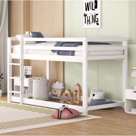 bett schlafbett platzsparend 90x200 kiefer weiß OKMYHOME (1/5)