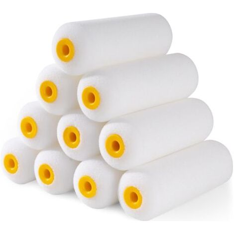 QORVA-Rouleau à peinture en mousse, lot de 10 rouleaux à peinture, mini rouleau à peinture, rouleau à peinture en mousse absorbante, rouleau à peinture (1/4)