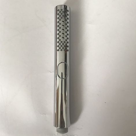 Pommeau de douche rond avec embouts en gel de silice, finition chromée, corps en ABS (1/4)