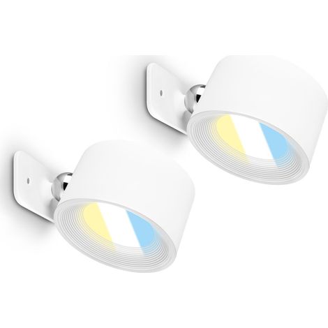Briloner set di 2 applique Tari senza collegamento alla corrente, dimmerabili, touch, orientabili, rimovibili magneticamente, bianco, 8,7 x 7,5 x 4,8 cm