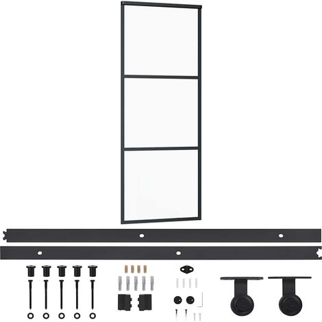 Maison Exclusive - Porta Scorrevole con Kit Montaggio Vetro ESG Alluminio 76x205cm (1/5)