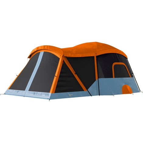 Tienda de Campaña Familiar Tipo Túnel para 4 Personas con 2 Habitaciones Puertas Tragaluces Impermeable Fácil Montaje (1/4)