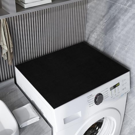 Housse de Machine à Laver,60 X 60 cm,pour Sèche-Linge (Noir) Protection Machine a Laver,Tapis de Protection Antidérapant pour Dessus de Machine à Laver,Douce et Découpable (1/5)