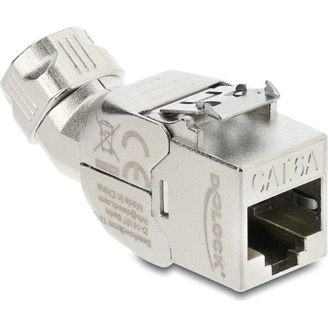 Delock MÃ³dulo Keystone RJ45 hembra a LSA Cat.6A, con pestaÃ±a metÃ¡lica, sin herramientas, en Ã¡ngulo de 45Â°, blindado