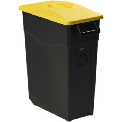 Poubelle de tri mobile Movatri - 65l - noir / jaune (1/3)