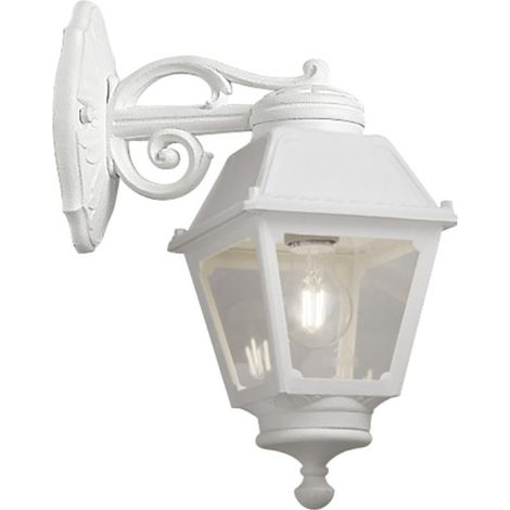 Applique esterno top light alba ap bi down e27 led ip55 resina
