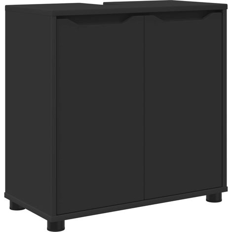 Badezimmerwaschbecken-Schrank Schwarz 60 x 30 x 60 cm vidaXL (1/5)