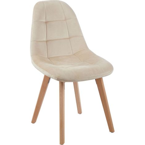 Packs Sillas Comedor - Pack 4 Sillas Kelen Terciopelo - Beige (1/5)
