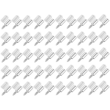 50 Pièces Vis Autotaraudeuses Support,Consoles Pour Etagères,Self-Tapping Screws Cabinet Laminate Support,Utilisé Pour Les Etagères en Verre Etc (1/5)