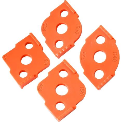Lot de 4 modèles de routeur de rayon en ABS + CNC pour le travail du bois, coins arrondis R5 à R40,Moule de positionnement rapide à coins semi-arrondis (1/4)