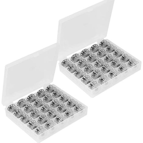50 Stück Metallspulen für Nähmaschinen, Metallspulenbox mit transparentem Aufbewahrungskoffer für Haushaltsnähmaschinen (1/5)
