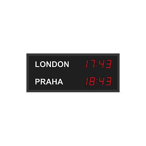 kaiserkraft Orologio mondiale a LED 2 fusi orari