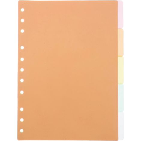 5 intercalaires pour classeur, intercalaires en papier, marque-pages à feuilles mobiles, faciles à utiliser, intercalaires perforés pour bloc-notes (B5, 11 trous)