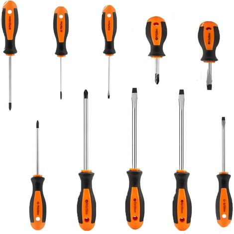 Cacciaviti Punte Magnetiche Croce Piatte Giraviti Riparazione Manuale 10 Pezzi (1/5)