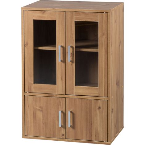 Iris Ohyama, Möbel, Aufbewahrungsbücherregal, Schrank, Sideboard -GKN-9060 - Hellbraun, W60 x D38,8 x H90 cm