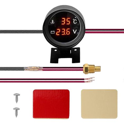 Jauge de température d'eau numérique ronde à LED pour voiture ou camion, capteur de température A-- (1/5)