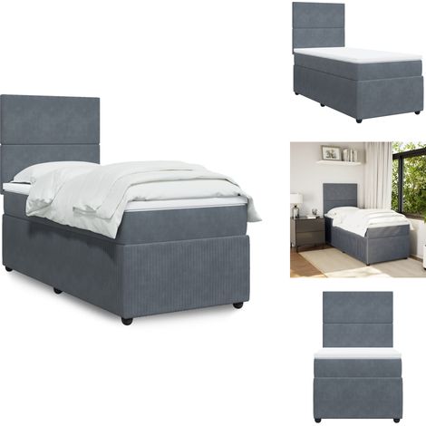 Sommier à lattes de lit avec matelas Gris foncé 100x200 cm - Sommier À Lattes De Lit - Sommiers À Lattes De Lit - Lit - Meuble De Chambre À Coucher (1/5)
