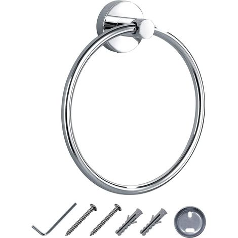 JASSFERRY Wall Mounted Circle Round Towel Ring Luxury Modern Design Bath Hand Towel Holder Hanger Polished Chrome (1/5)