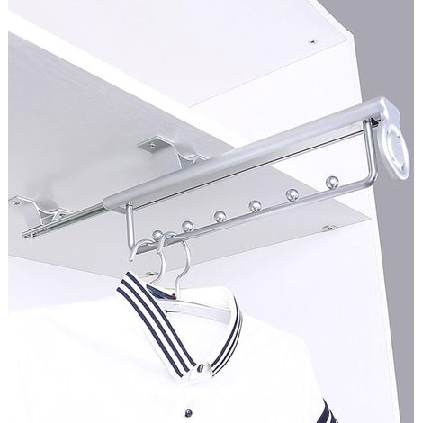 35CM Heavy Duty Porte-Vêtements Extractible Porte Pantalon Cintre Coulissant,Penderie Telescopique,Rail De Suspension Pour Armoire À Vêtements (1/5)
