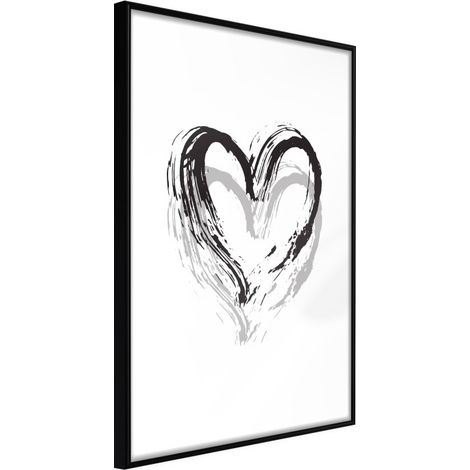 Affiche Murale Encadrée "Painted Declaration of Love" 30 x 42 cm Noir