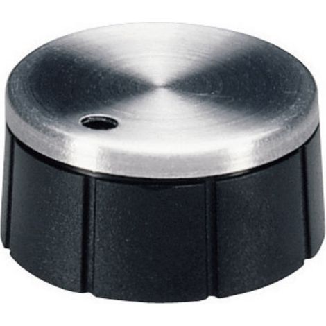 OKW A1624260 A1624260 Drehknopf mit Knopfmarkierung Aluminium, Schwarz (Ø x H) 24 mm x 12.4 mm 1 St.