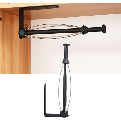 Porte-essuie-tout en acier inoxydable avec système d'amortissement, porte-essuie-tout de cuisine sans clous, porte-film alimentaire, fixation murale, porte-torchons sans perçage (1/5)